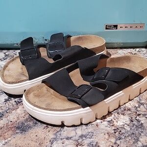 Black Double-Buckle Slide Sandals for Women Birkenstocks